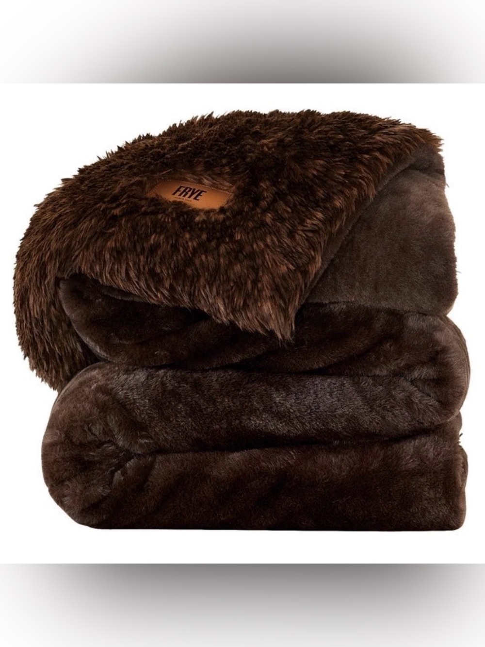 FRYE Arctic Luxe Faux Fur Throw, 60" × 70", 830 GSM Reversible Polyester Blanket